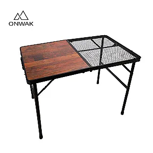 交換可能なMDFとスチールメッシュデスクトップを備えた折りたたみアルミニウムテー...
