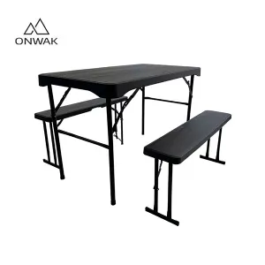 折りたたみベンチチェア付き子供用キャンプテーブル